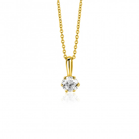 ZINZI GOLD hanger solitair zirconia 4.5mm