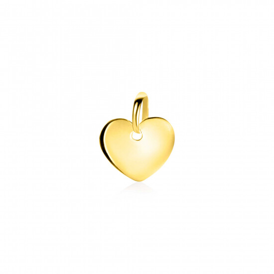 10mm ZINZI 14K Gold Pendant Trendy Shiny Heart ZGH396-10 (excl. necklace)