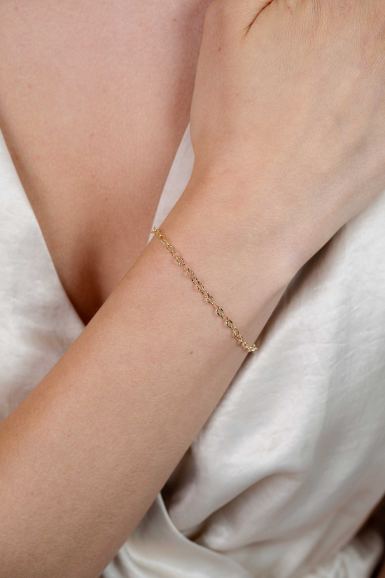 ZINZI GOLD armband ronde schakels gediamanteerd