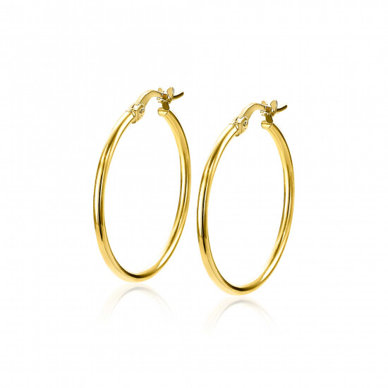 ZINZI 14K Gold Hoop Earrings Round Tube 23 x 1,5mm ZGO260