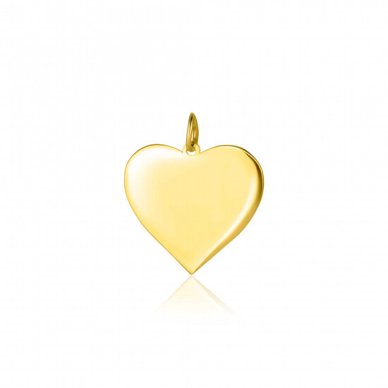 14mm ZINZI 14K Gold Pendant Shiny Heart ZGH363-14 (excl. necklace)