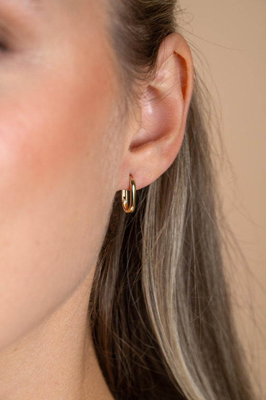 ZINZI GOLD klapcreolen ovaal 13x2mm