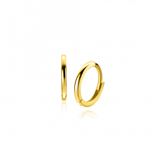 10mm ZINZI 14K Gold Hoop Earrings Small Round Tube 1,2mm width ZGO523