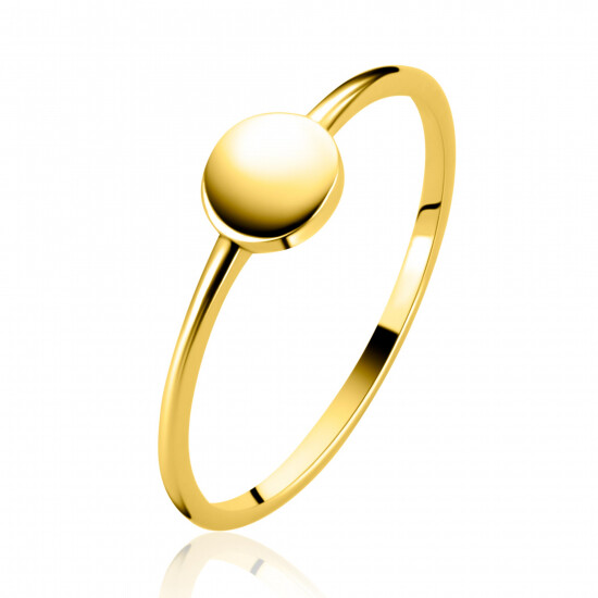 ZINZI Gold ring met rond plaatje 5.2mm mt.54