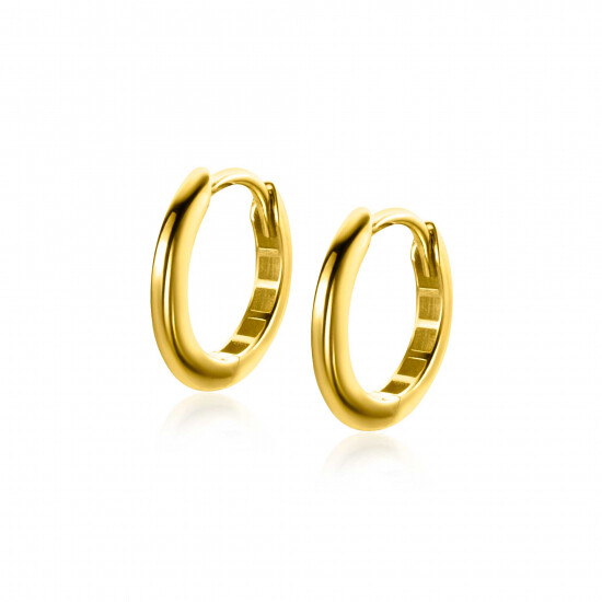 12,5mm ZINZI 14K Gold Hoop Earrings Small Round Tube 1,8mm width ZGO433