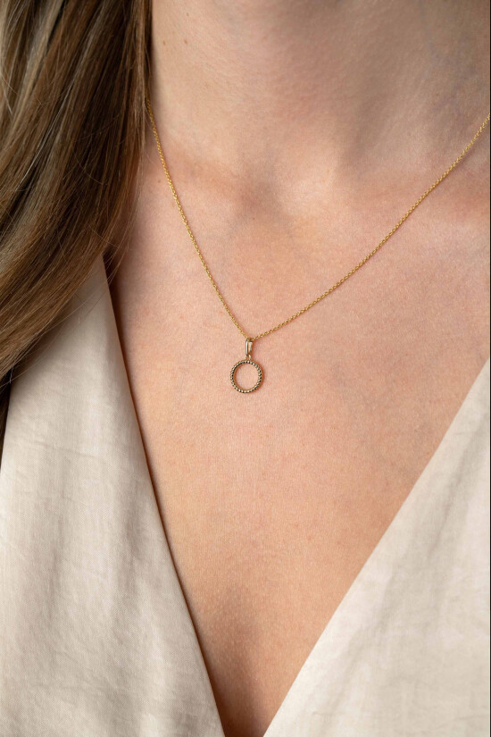 10mm ZINZI 14K Gold Pendant Open Circle Twist ZGH400 (excl. necklace)