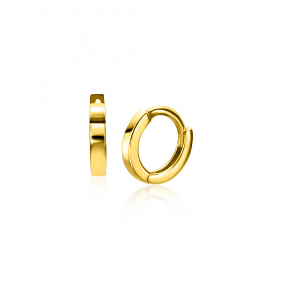 8mm ZINZI 14K Gold Hoop Earrings Square Tube 8 x 1,3mm ZGO410