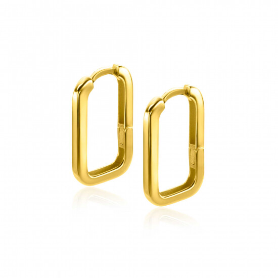 16mm ZINZI 14K Gold Rectangular Hoop Earrings Square Tube 16x2mm ZGO362