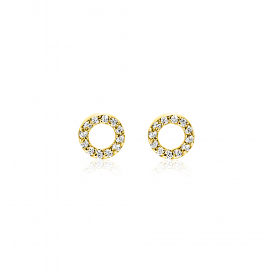 ZINZI GOLD oorknopjes rond open zirconia's 5.5mm