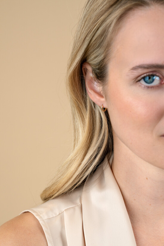 10mm ZINZI 14K Gold Hoop Earrings Small Round Tube 1,2mm width ZGO523