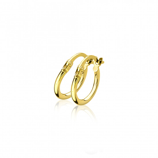ZINZI 14K Gold Hoop Earrings Round Tube 12 x 1,5mm ZGO125