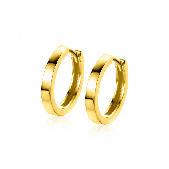 15,5mm ZINZI 14K Gold Hoop Earrings Square Tube 15,5 x 2,3mm ZGO429