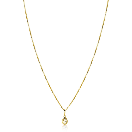 ZINZI GOLD hanger peervorm met zirconia