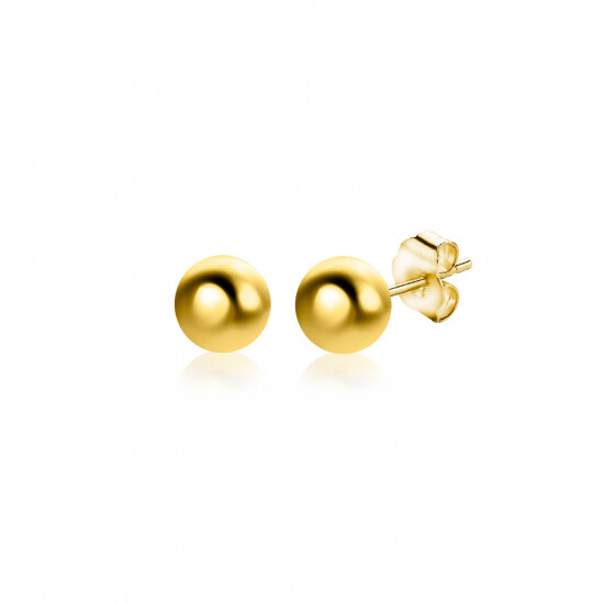 4mm ZINZI 14K Gold Bead Stud Earrings ZGO394