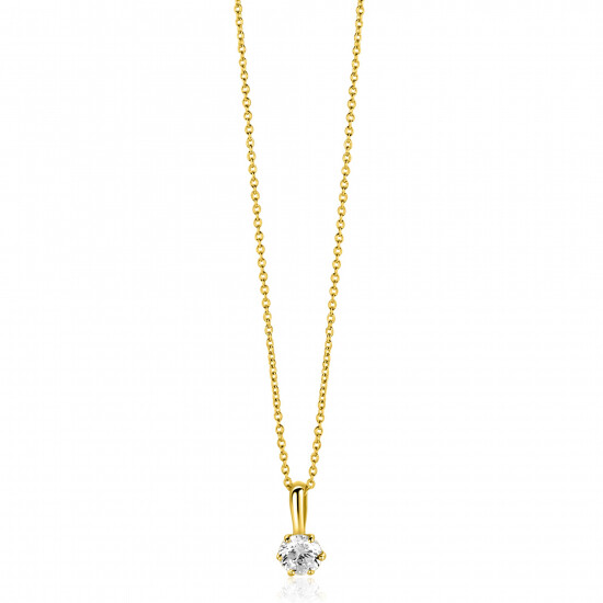 ZINZI GOLD hanger solitair zirconia 4.5mm