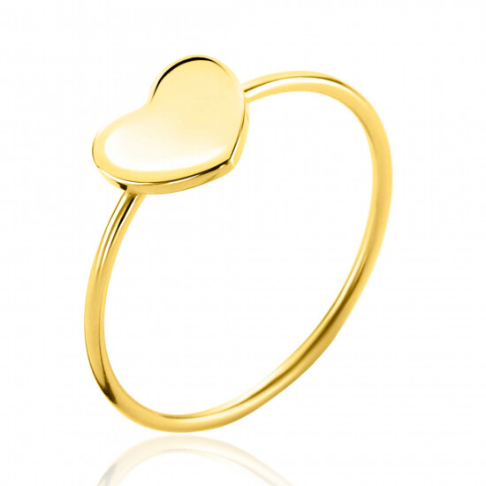 ZINZI Gold 14 karat gold ring with glossy heart ZGR486
