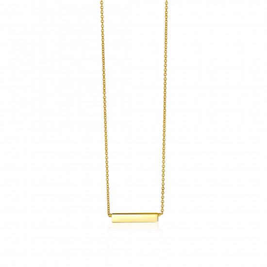 ZINZI 14K Gold Necklace Bar 42cm ZGC176