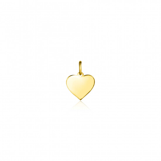 8mm ZINZI 14K Gold Pendant Shiny Heart ZGH363-8 (excl. necklace)