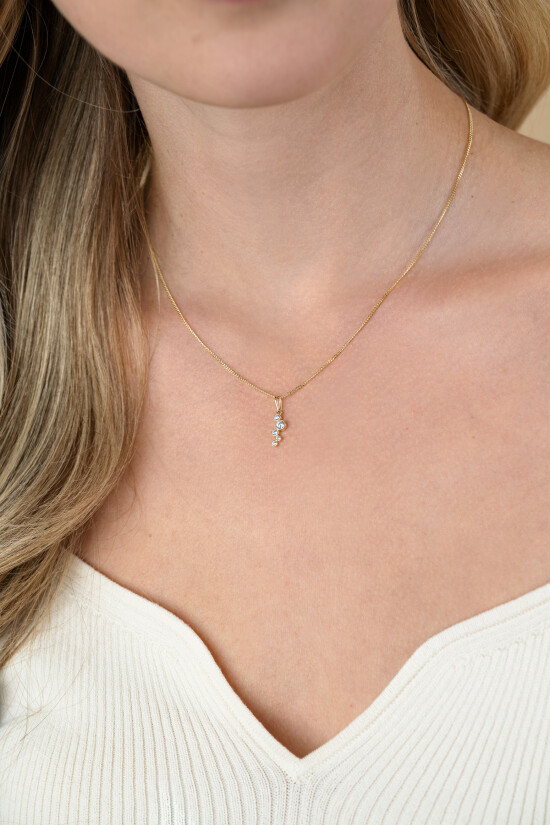 17mm ZINZI Gold 14 ct gold pendant with round settings set with white cubic zirconias ZGH513 (no necklace)