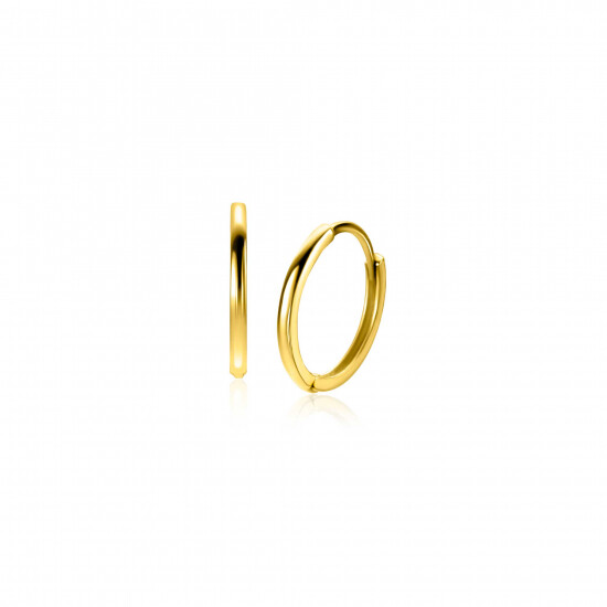12mm ZINZI 14K Gold Hoop Earrings Small Round Tube 1,2mm width ZGO524