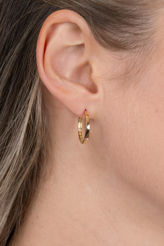 ZINZI GOLD klapcreolen glad 19x2mm