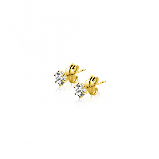 ZINZI GOLD oorknopjes zirconia 6poot chaton 4.5mm