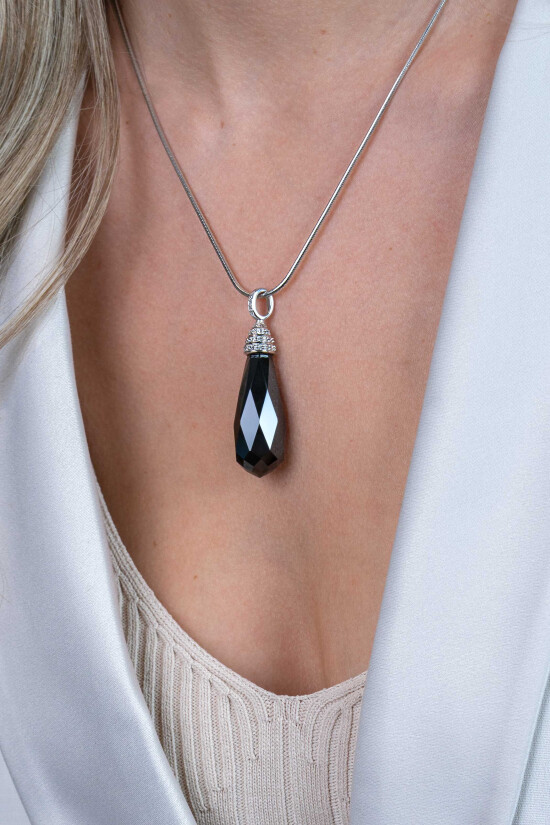 ZINZI Sterling Silver Drop Pendant Black ZIH962Z