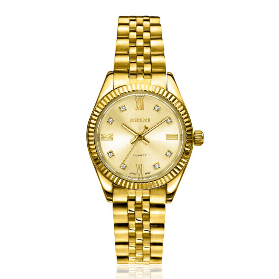 ZINZI Mini Iconic Watch 24mm Gold Colored Dial, Case and Chain Strap ZIW2710