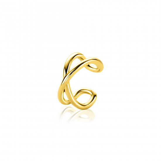 12,5mm ZINZI Gold Plated Sterling Silver Ear Cuff Crossover 5,5mm width (price per piece) ZIO-CUFF5G