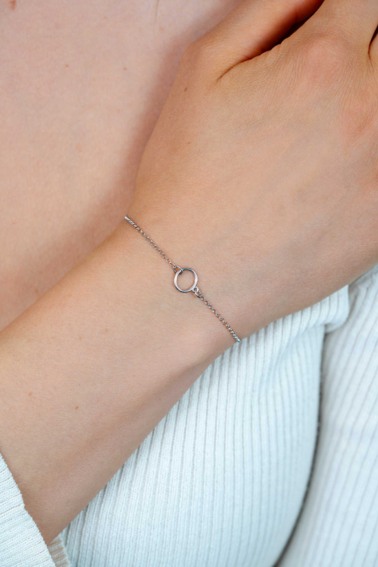 ZINZI Sterling Silver Bracelet with Open Circle 16,5-19cm ZIA2523
