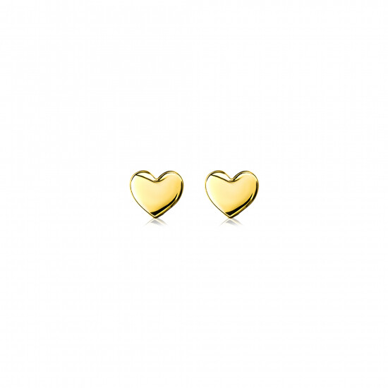 6mm ZINZI Gold Plated Sterling Silver Stud Earrings Heart ZIO1378G