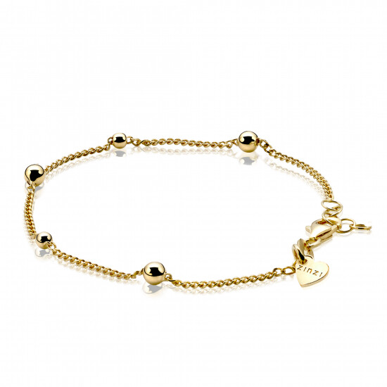 ZINZI Gold Plated Sterling Silver Fantasy Bracelet 17-20cm ZIA987G