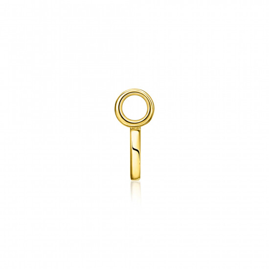 ZINZI Gold Plated Letter Earrings Pendant I price per piece ZICH2145I (excl. hoop earrings)