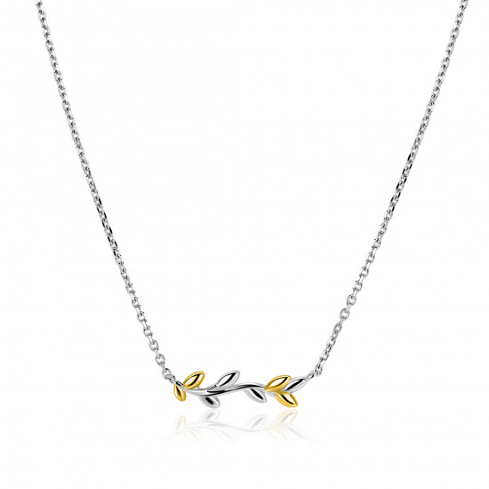ZINZI zlv.collier met takje bicolor 42/44cm
