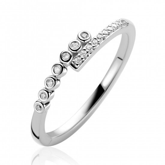 ZINZI zlv. ring slag zirc.ronde/poot zetting mt.62