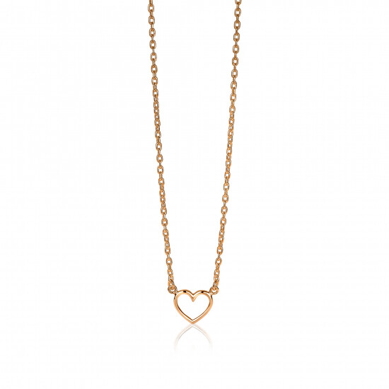 ZINZI Rose Gold Plated Sterling Silver Necklace Open Heart ZIC1420R