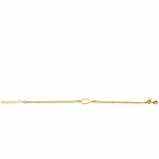 ZINZI gold-plated silver multi-look bracelet with open teardrop shape, 17-19cm, ZIA-BF111