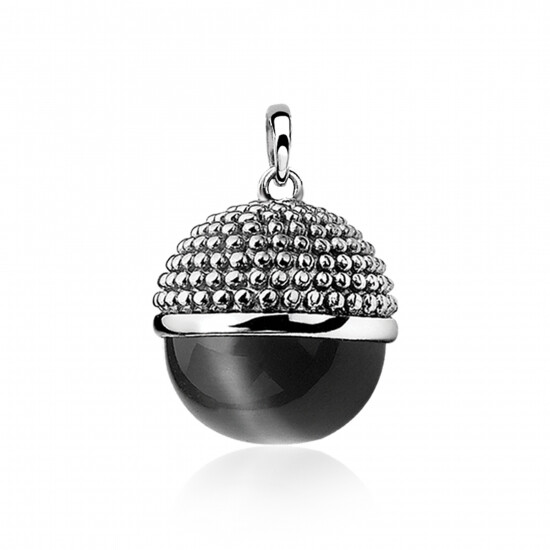 ZINZI Sterling Silver Sphere Pendant Black ZIH792Z