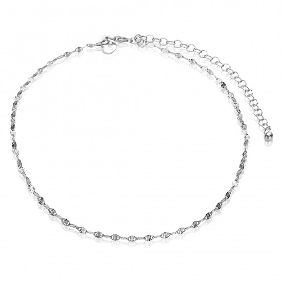ZINZI Sterling Silver Fantasy Anklet Twisted 23+4cm ZIE1458