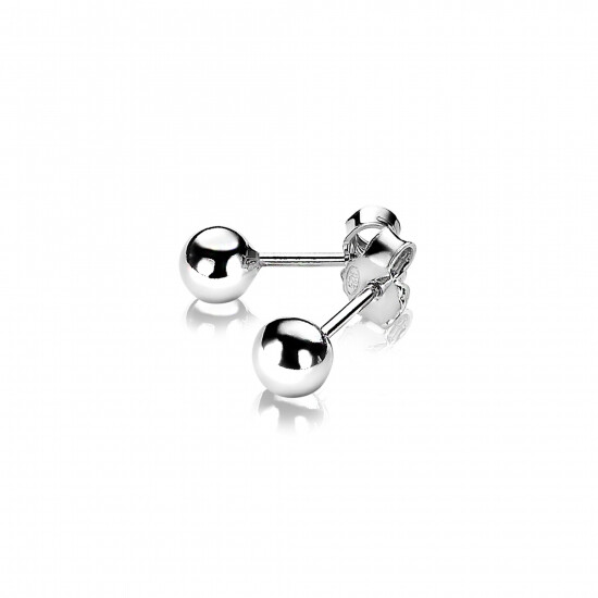 6mm ZINZI Sterling Silver Stud Earrings Bead ZIO808