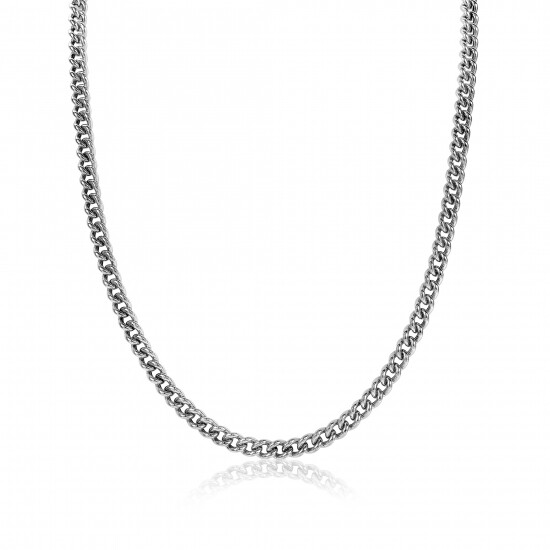 ZINZI Sterling Silver Curb Chain Necklace width 4,5mm 45cm ZIC1414