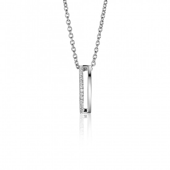 15mm ZINZI Sterling Silver Pendant White Zirconias ZIH2452 (excl. necklace)