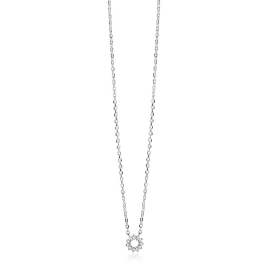 ZINZI zlv. collier open zonnetje zirconia's