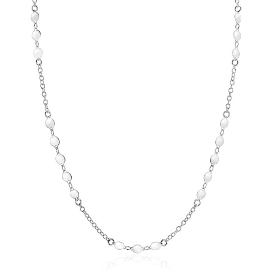 ZINZI zlv. collier met gladde ronde plaatjes