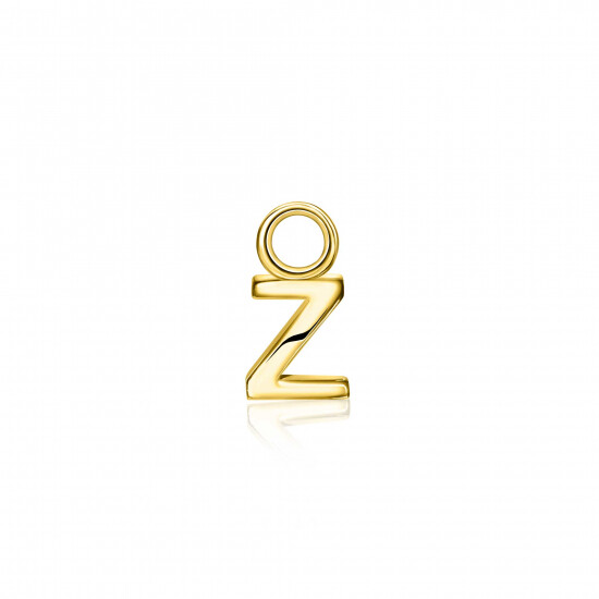 ZINZI Gold Plated Letter Earrings Pendant Z price per piece ZICH2145Z (excl. hoop earrings)