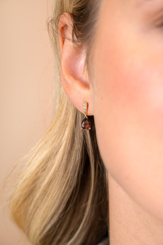 ZINZI zlv. oorstekers peer bruin en zirconia's