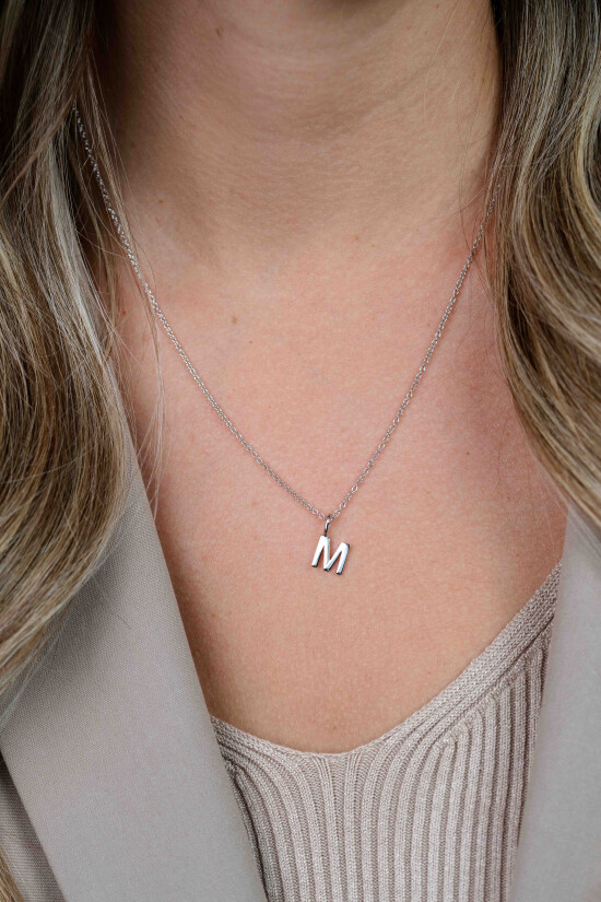 ZINZI Sterling Silver Letter Pendant M ZIH2140M