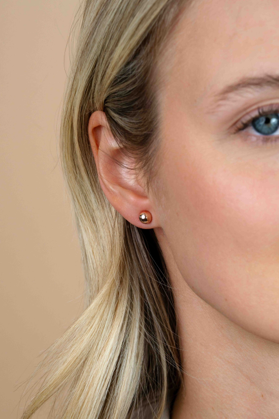 5mm ZINZI Rose Gold Plated Sterling Silver Stud Earrings Bead ZIO807R