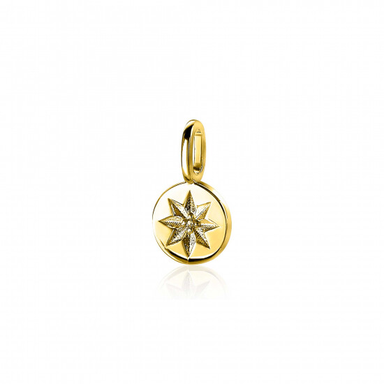 ZINZI Gold Plated Sterling Silver Round Pendant Sun ZIH2068G