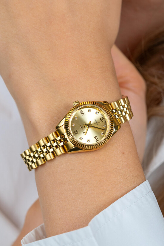 ZINZI Mini Iconic Watch 24mm Gold Colored Dial, Case and Chain Strap ZIW2710